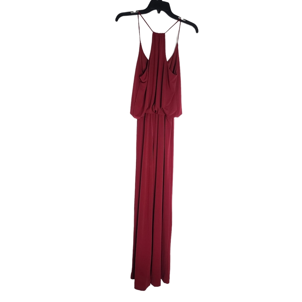 Sleeveless Wide-Leg Jumpsuit Burgundy Medium - Picture 5 of 6